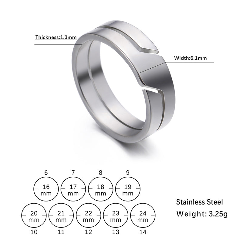 Fashion Stainless Steel Couple Rings Simple Finger Rings Men Women Jewellery Engagement Anniversary 4