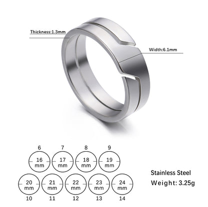 Fashion Stainless Steel Couple Rings Simple Finger Rings Men Women Jewellery Engagement Anniversary 4