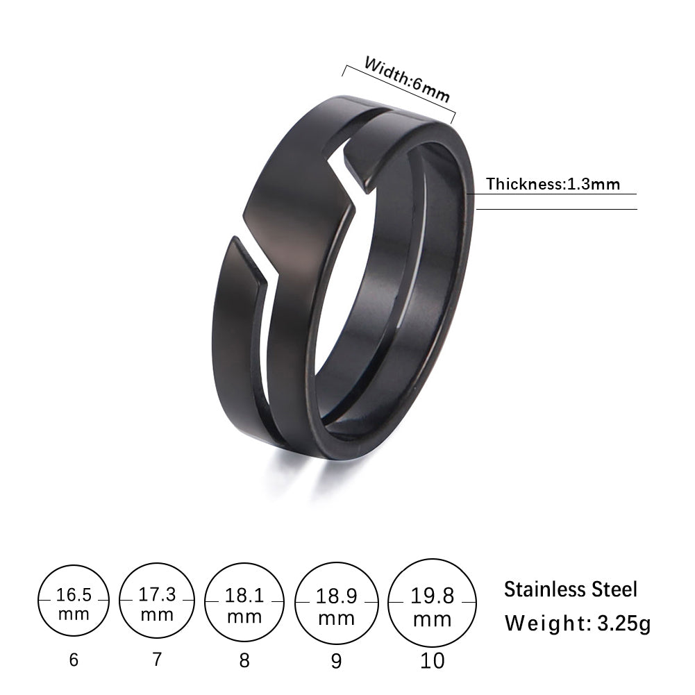 Fashion Stainless Steel Couple Rings Simple Finger Rings Men Women Jewellery Engagement Anniversary 5