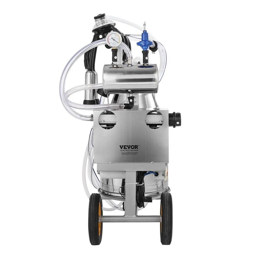 Automatic Pulsation Vacuum Milker Electric Cow Milking Machine Stainless Steel Bucket Portable Milk 7