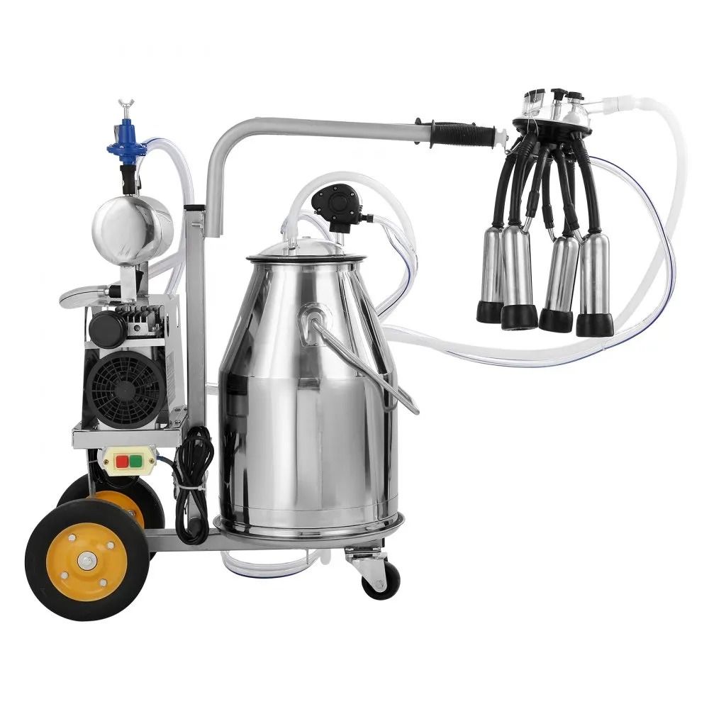 Automatic Pulsation Vacuum Milker Electric Cow Milking Machine Stainless Steel Bucket Portable Milk 8