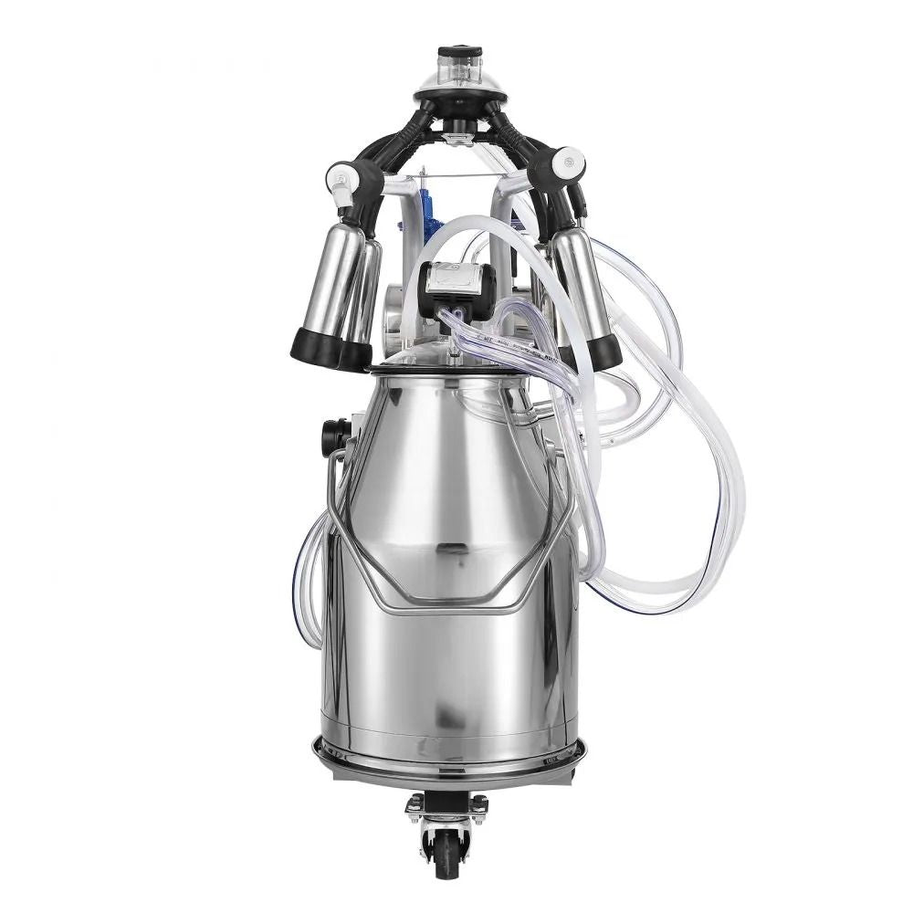 Automatic Pulsation Vacuum Milker Electric Cow Milking Machine Stainless Steel Bucket Portable Milk 9