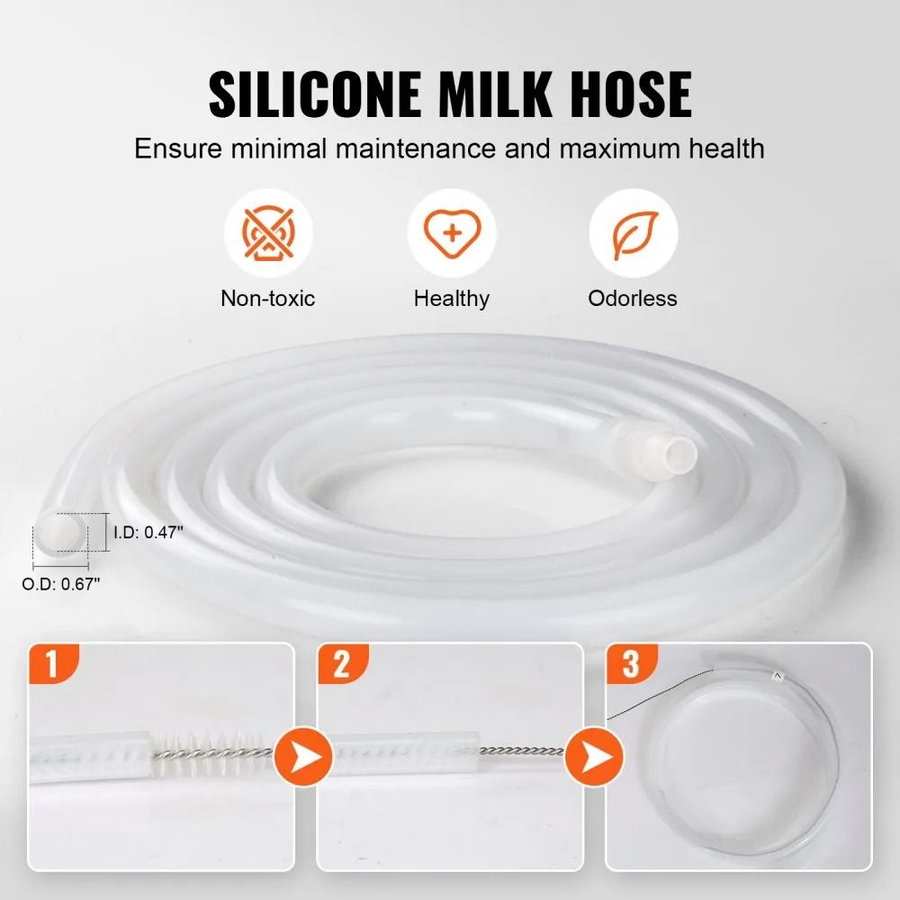 Automatic Pulsation Vacuum Milker Electric Cow Milking Machine Stainless Steel Bucket Portable Milk 5