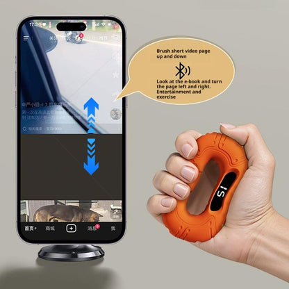 Hand Grip Strengthener For Carpal Tunnel, Bluetooth Silicone Finger Exerciser, Wrist Workout, Fitness Training