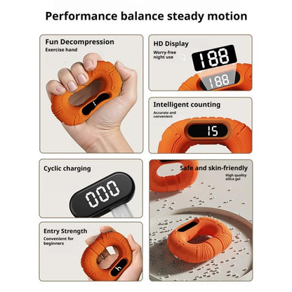 Hand Grip Strengthener For Carpal Tunnel, Bluetooth Silicone Finger Exerciser, Wrist Workout, Fitness Training