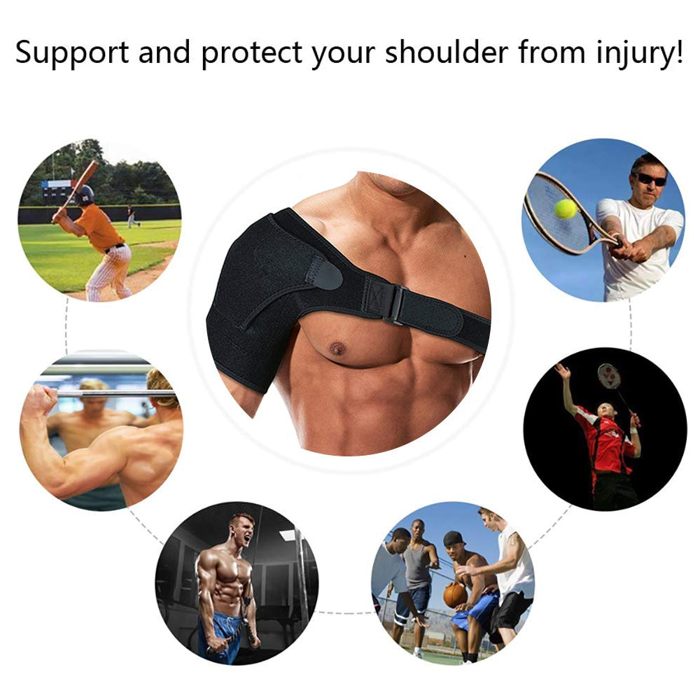Shoulder Stability Support Brace, Recovery Shoulder Brace for Men and Women, Adjustable Fit Compression Shoulder Wrap