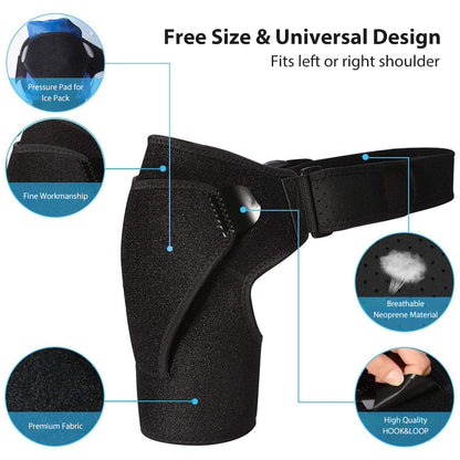Shoulder Stability Support Brace, Recovery Shoulder Brace for Men and Women, Adjustable Fit Compression Shoulder Wrap
