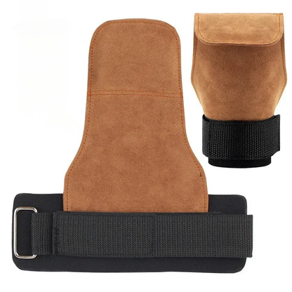 Workout Fitness Palm Training Guards, Cowhide Gym Gloves, Lifting Pull-up Deadlift, Power Booster Belt, Anti-Skid Weight