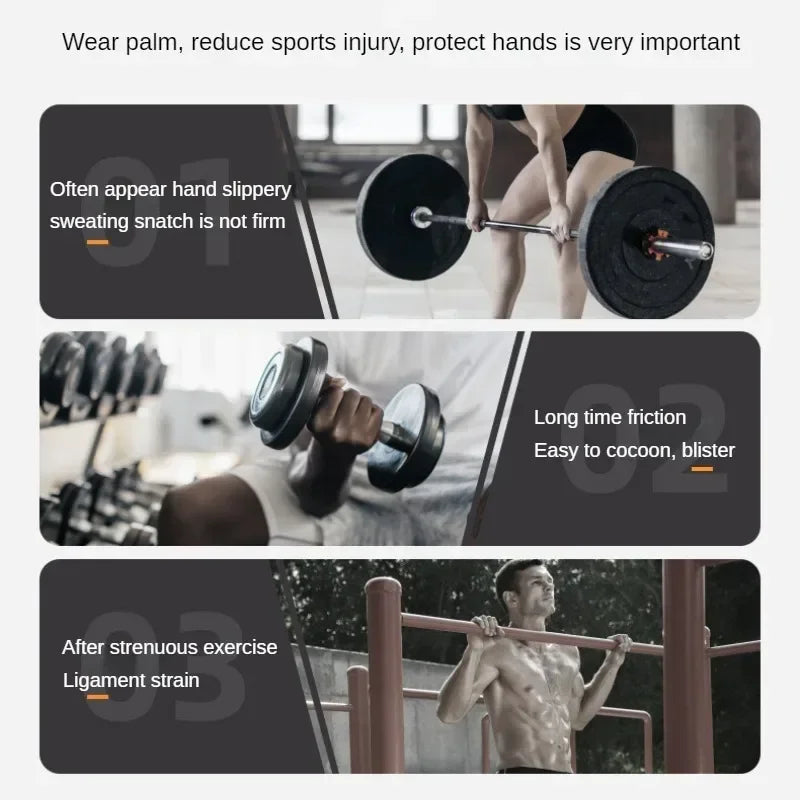Workout Fitness Palm Training Guards, Cowhide Gym Gloves, Lifting Pull-up Deadlift, Power Booster Belt, Anti-Skid Weight