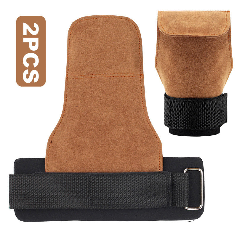 Workout Fitness Palm Training Guards, Cowhide Gym Gloves, Lifting Pull-up Deadlift, Power Booster Belt, Anti-Skid Weight