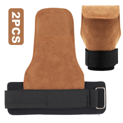 Workout Fitness Palm Training Guards, Cowhide Gym Gloves, Lifting Pull-up Deadlift, Power Booster Belt, Anti-Skid Weight