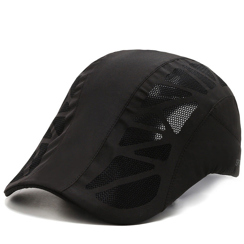 Breathable Mesh Quick Drying Summer Mens Sports Sun Hats Boina Golf Hat Fashion Solid Flat Cap 6
