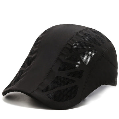 Breathable Mesh Quick Drying Summer Mens Sports Sun Hats Boina Golf Hat Fashion Solid Flat Cap 6