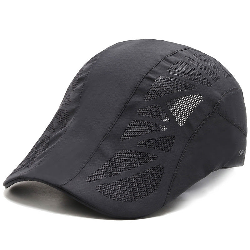 Breathable Mesh Quick Drying Summer Mens Sports Sun Hats Boina Golf Hat Fashion Solid Flat Cap 8