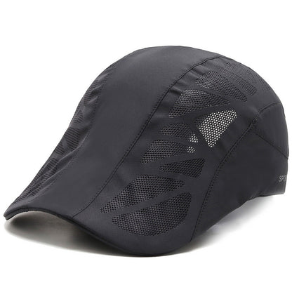 Breathable Mesh Quick Drying Summer Mens Sports Sun Hats Boina Golf Hat Fashion Solid Flat Cap 8