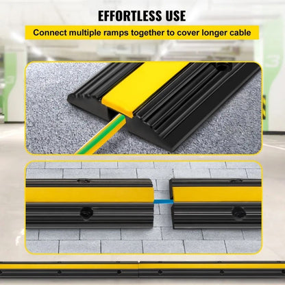 Heavy Duty Cable Protector Ramps Channel Rubber Cord Cover Speed Bump Driveway Hose Cable Ramp Prot 1