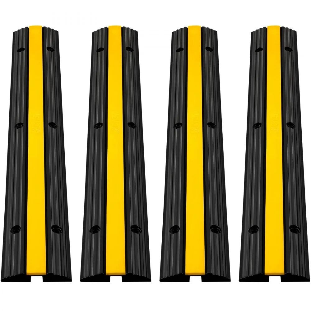 Heavy Duty Cable Protector Ramps, Channel Rubber Cord Cover, Speed Bump, Driveway Hose Cable Ramp Protective Cover