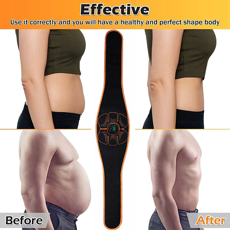 Smart Abdominal Training Belts Electric Body Weight Loss, EMS Muscle Stimulator Belt Trainer, Slimming Massage Device