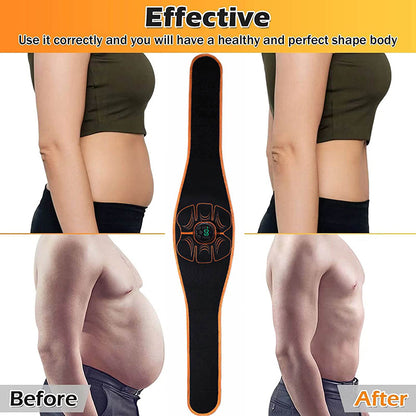 Smart Abdominal Training Belts Electric Body Weight Loss, EMS Muscle Stimulator Belt Trainer, Slimming Massage Device