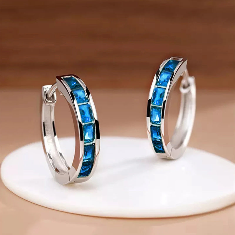 Classic Design Women Hoop Earrings Princess Square Simple Elegant Female Accessories Versatile Jewe 5