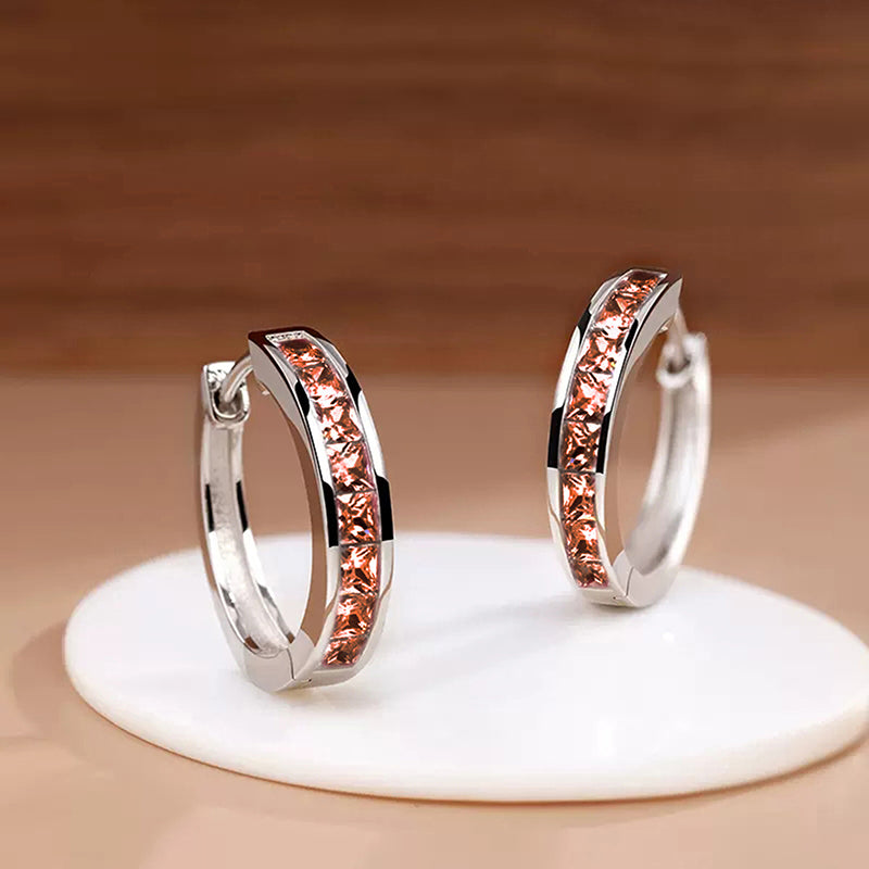 Classic Design Women Hoop Earrings Princess Square Simple Elegant Female Accessories Versatile Jewe 6