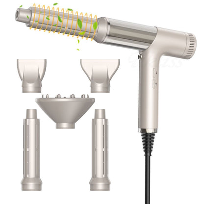 Noise Reducing Ionic Hair Dryer And Straightening Brush FiveinOne High Power Fast Airflow 1