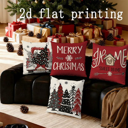 Merry Christmas, Home Sweet Home Pillow Cover, Home Decor Cushion, Suitable for Sofa, Bedroom, Car