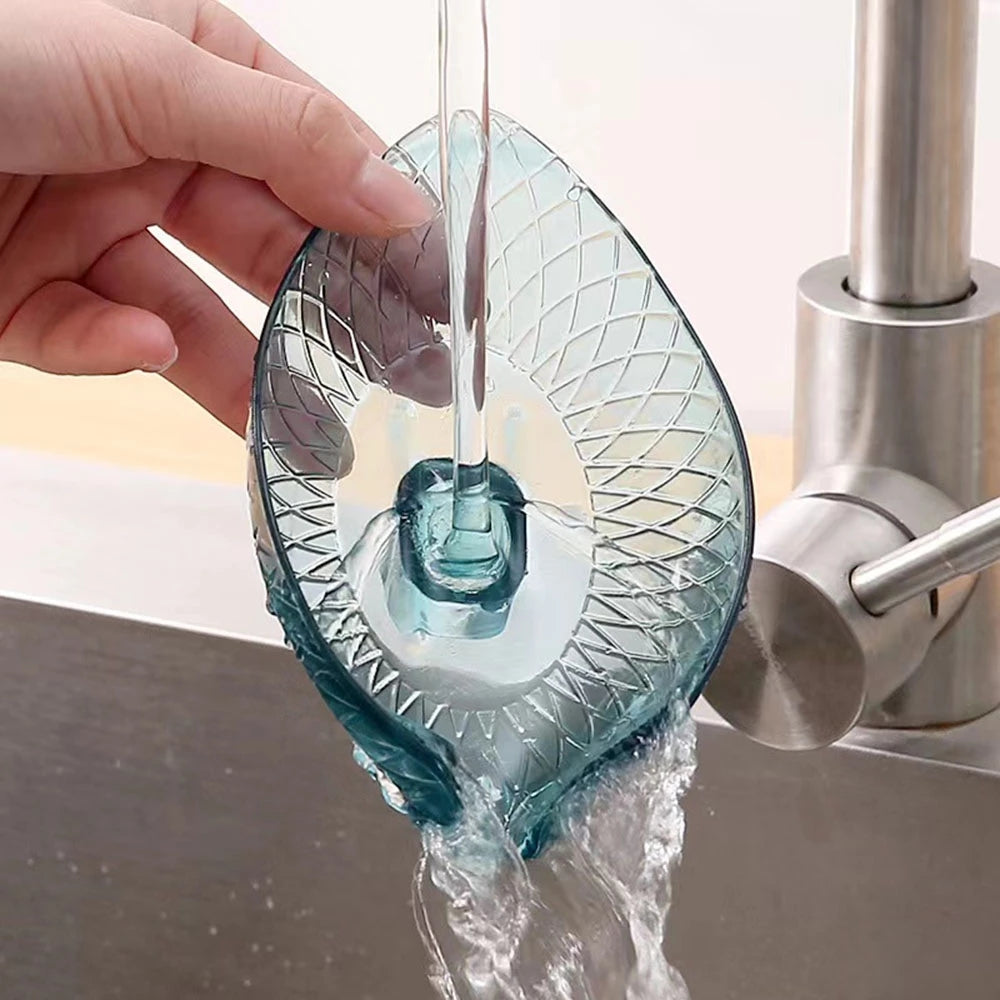 Self Draining Soap Tray Leaf Design Bathroom Box Suction Cup Decorative Plastic Bathroom Storage Or 1