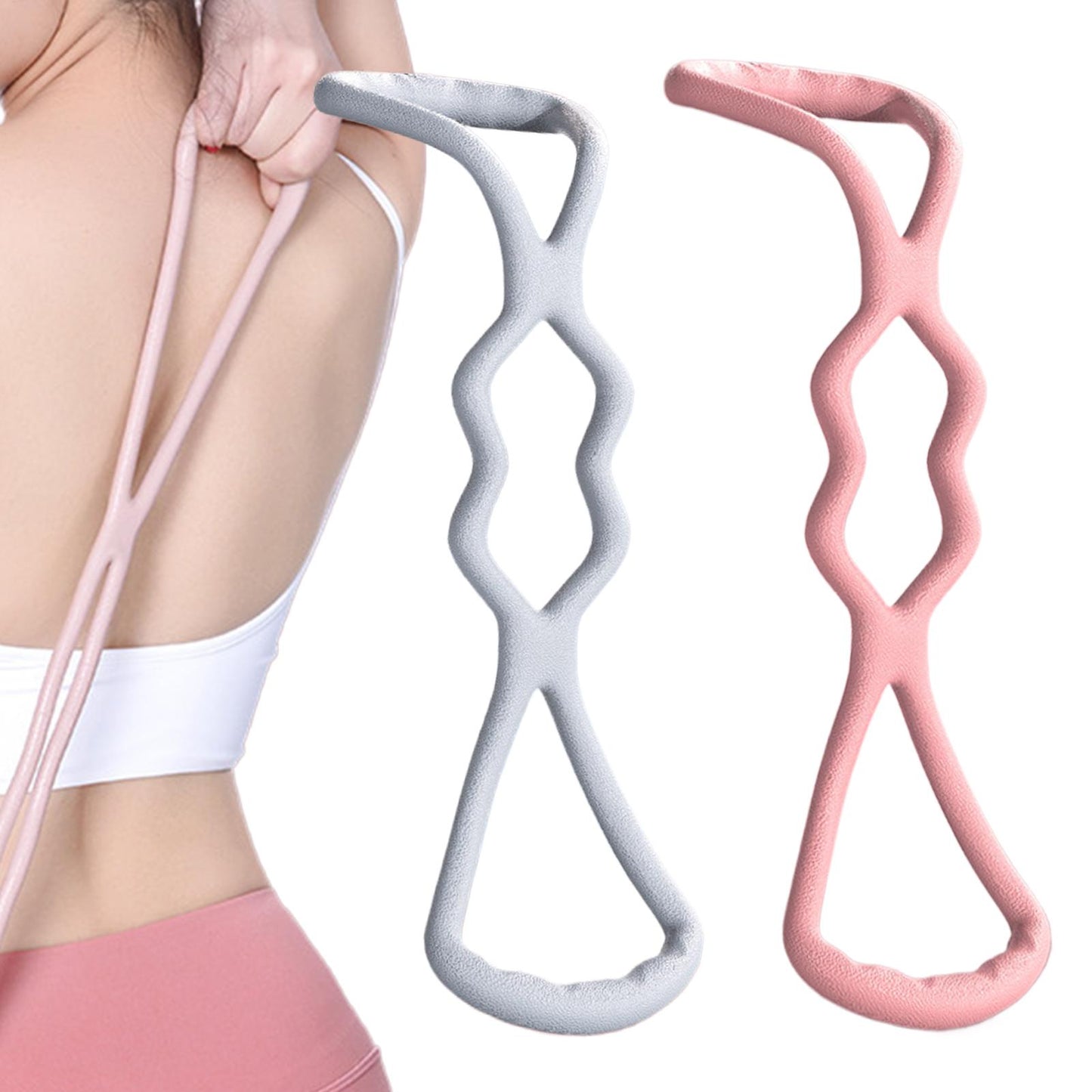 Back Shaping Elastic Band, Resistance Bands 8-Shaped Stretcher, Open Shoulder Stretching Band for Fitness