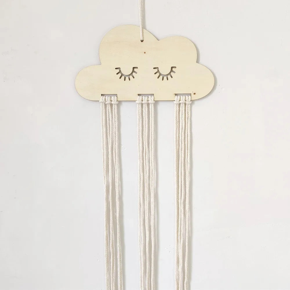 Jewelry Hairpin Bow Storage Tool, EW Solid Wood Clouds Model, Stylish Display Rack