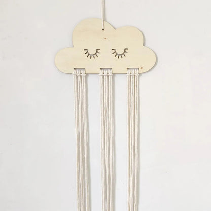 Jewelry Hairpin Bow Storage Tool, EW Solid Wood Clouds Model, Stylish Display Rack