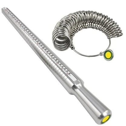 Metal Ring Sizer Measuring Tool Set, Gauge Mandrel Stick Finger Tool, Jewellery Making Equipment Accessories