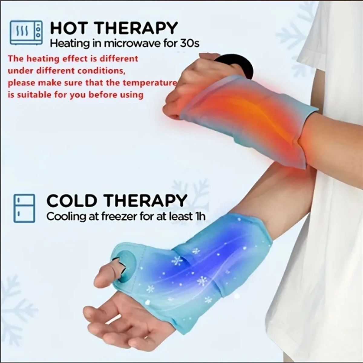 Wrist Ice Pack Wrap for Carpal Tunnel Care Gel Cold Packs