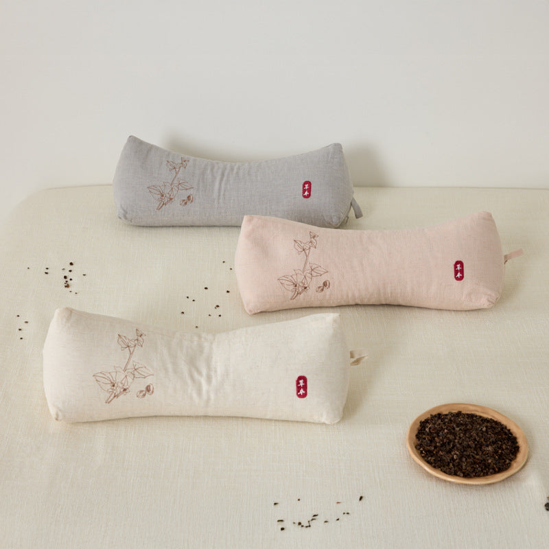 Buckwheat Pillow Herbal Traction New Neck Buckwheat Hull Cotton And Linen Triangular Pillow Cervica 1