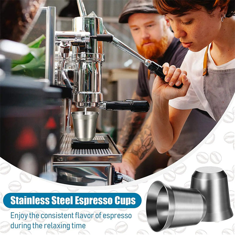 Espresso Mugs Stainless Steel Breakfast Cups Insulated Coffee Milk Water Drink Double Wall Dishwash 1