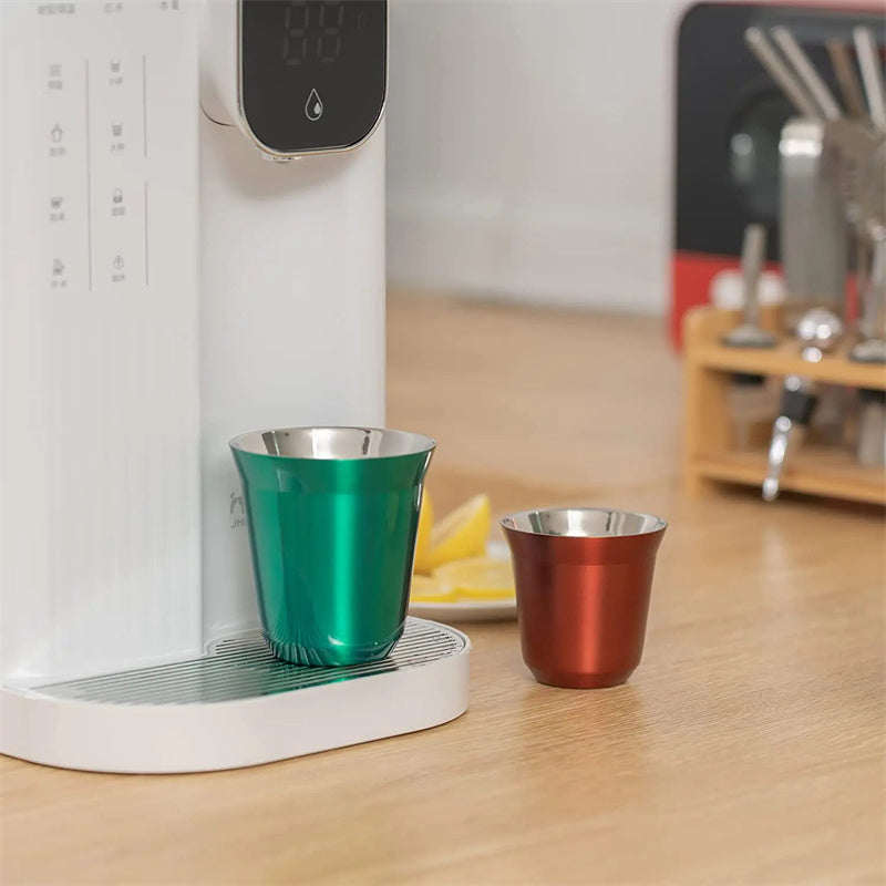Espresso Mugs Stainless Steel Breakfast Cups Insulated Coffee Milk Water Drink Double Wall Dishwash 3