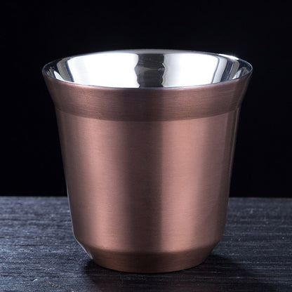 Espresso Mugs Stainless Steel Breakfast Cups Insulated Coffee Milk Water Drink Double Wall Dishwash 8