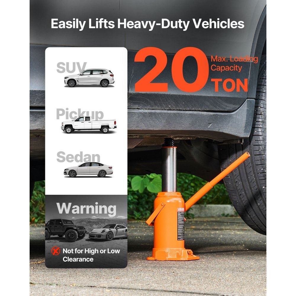 Heavy Duty Hydraulic Bottle Jack Auto Repair Jack For Car SUV Pickup High Lift Range 1