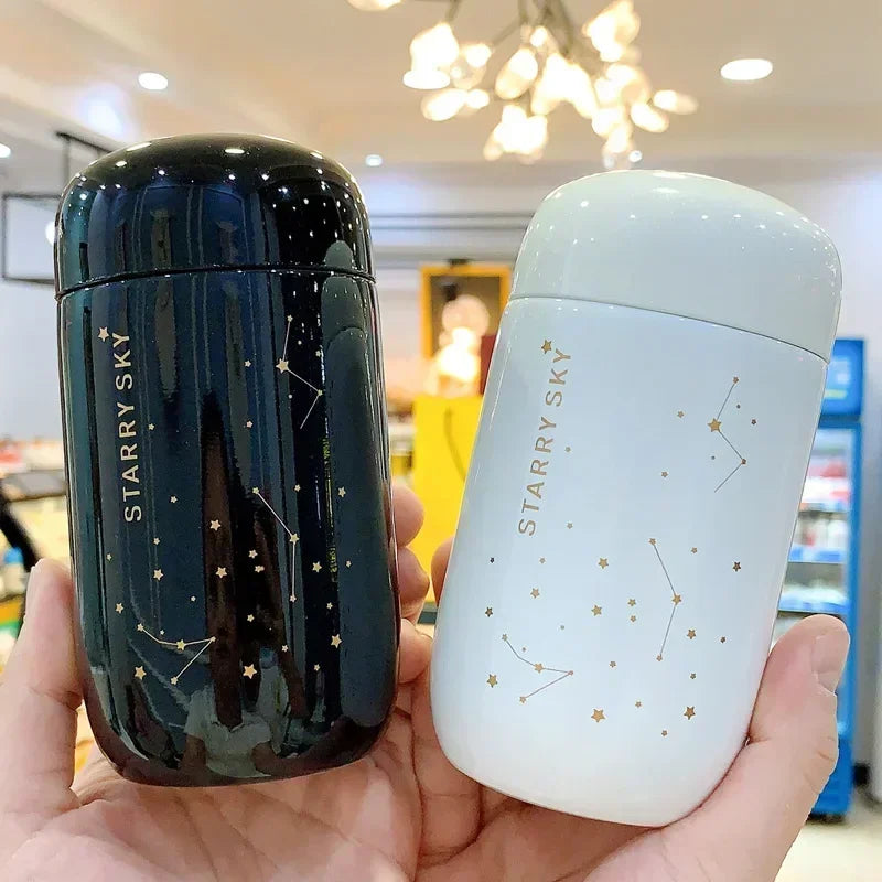 Thermo Bottle, Starry Sky Mini, Stainless Steel Vacuum Flask, Small Capacity Leakproof Coffee Mug