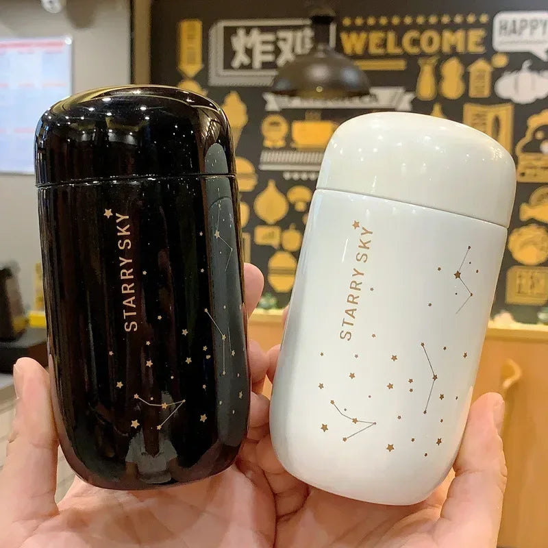 Thermo Bottle Starry Sky Mini Stainless Steel Vacuum Flask Small Capacity Leakproof Coffee Mug 1