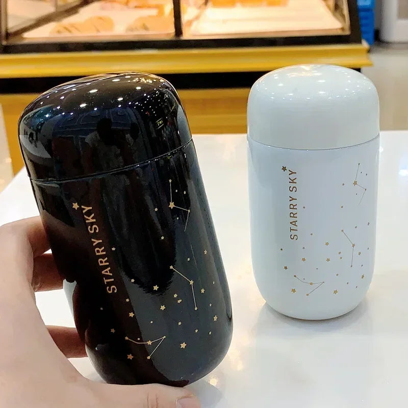 Thermo Bottle Starry Sky Mini Stainless Steel Vacuum Flask Small Capacity Leakproof Coffee Mug 2