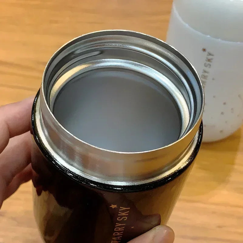 Thermo Bottle Starry Sky Mini Stainless Steel Vacuum Flask Small Capacity Leakproof Coffee Mug 3