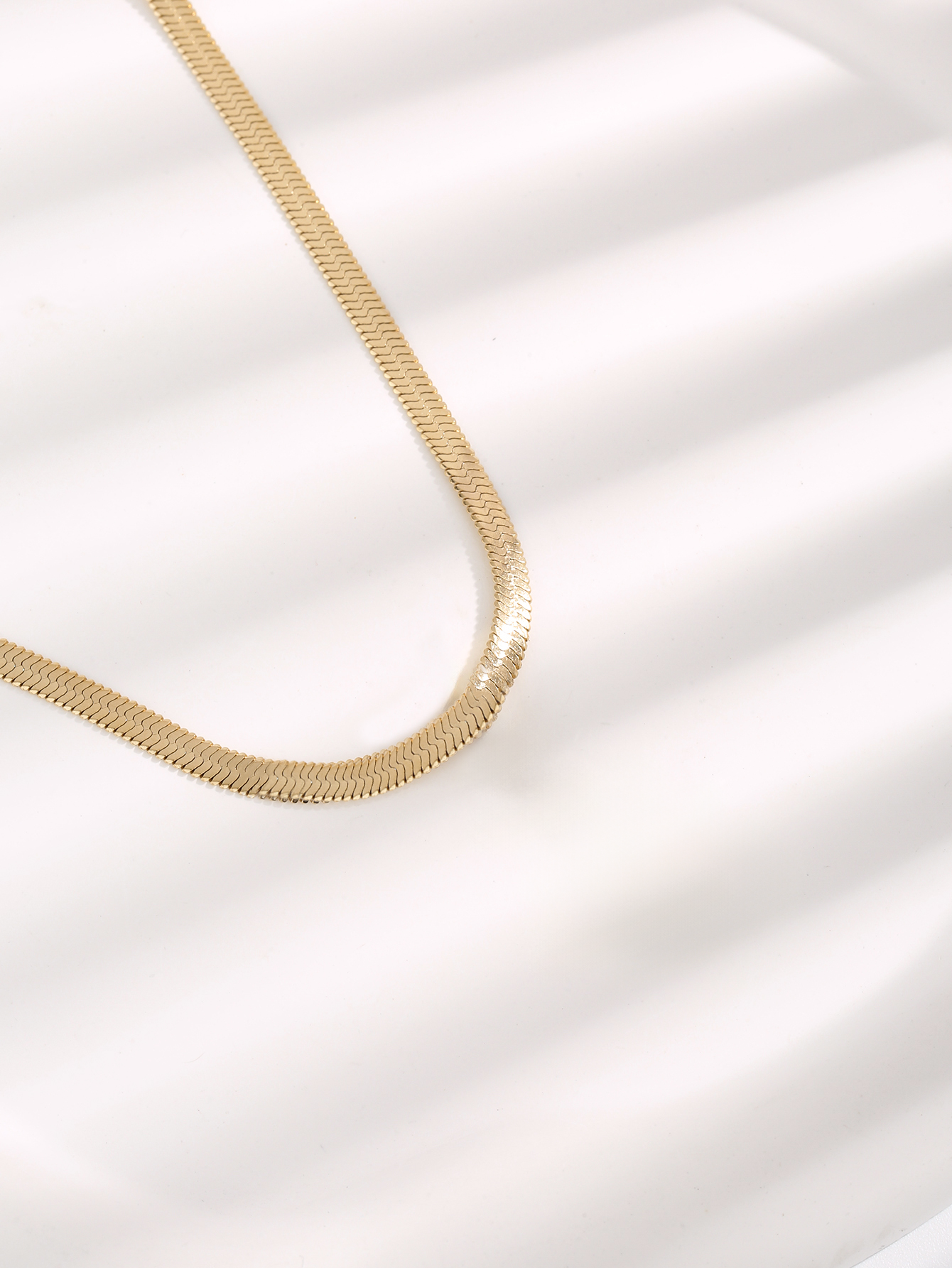 Snake Chain Necklace, Gold Plated Fashion Choker, Stainless Steel Flat Chain, Hip Hop Jewellery for Men and Women Gift