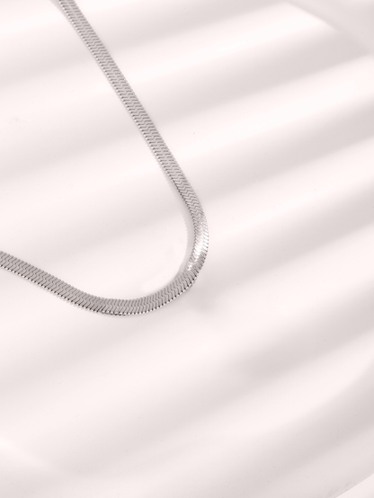 Snake Chain Necklace, Gold Plated Fashion Choker, Stainless Steel Flat Chain, Hip Hop Jewellery for Men and Women Gift