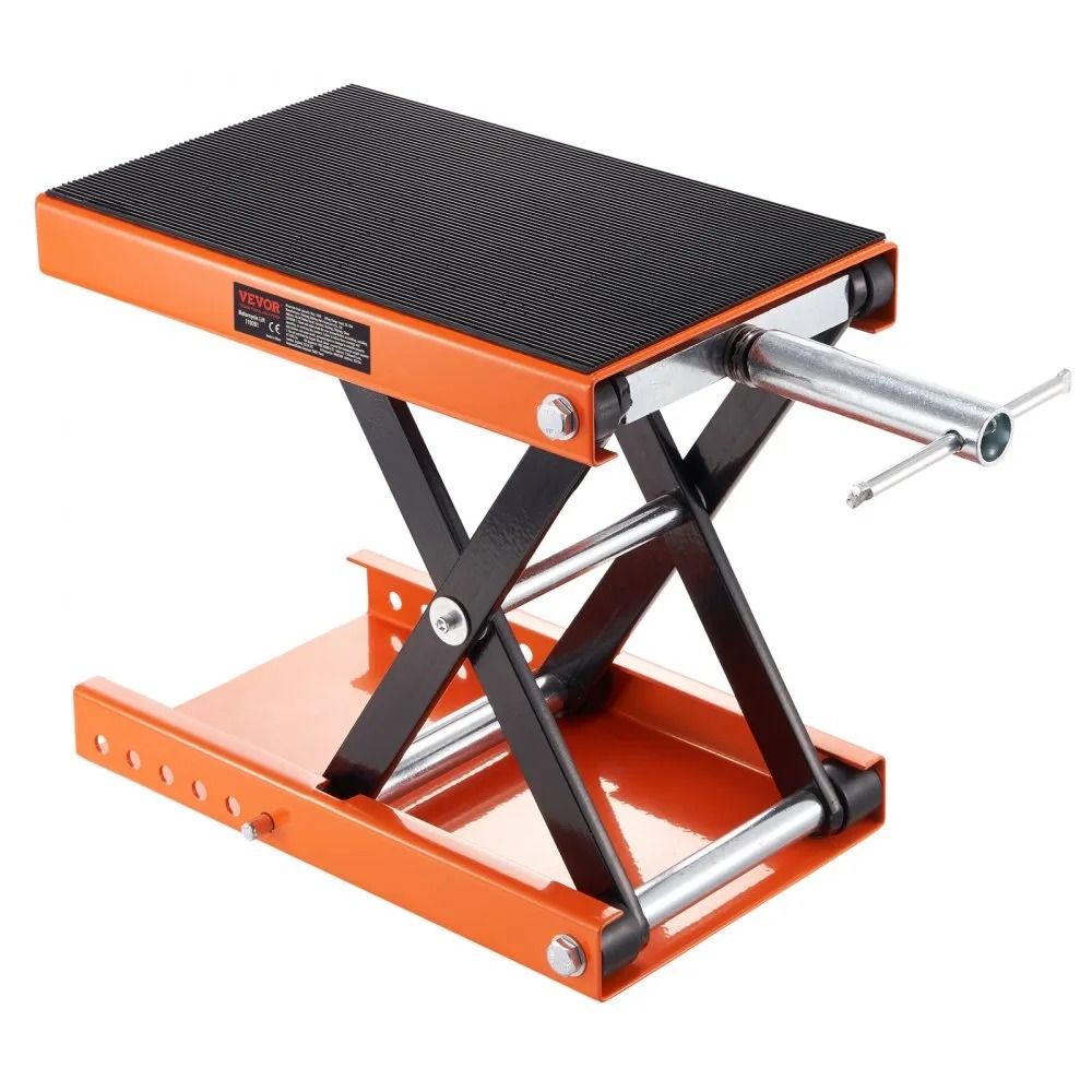 Motorcycle Lift Steel Scissor Jack Wide Deck Center Hoist Crank Stand For Street Bikes Cruiser Bike 10