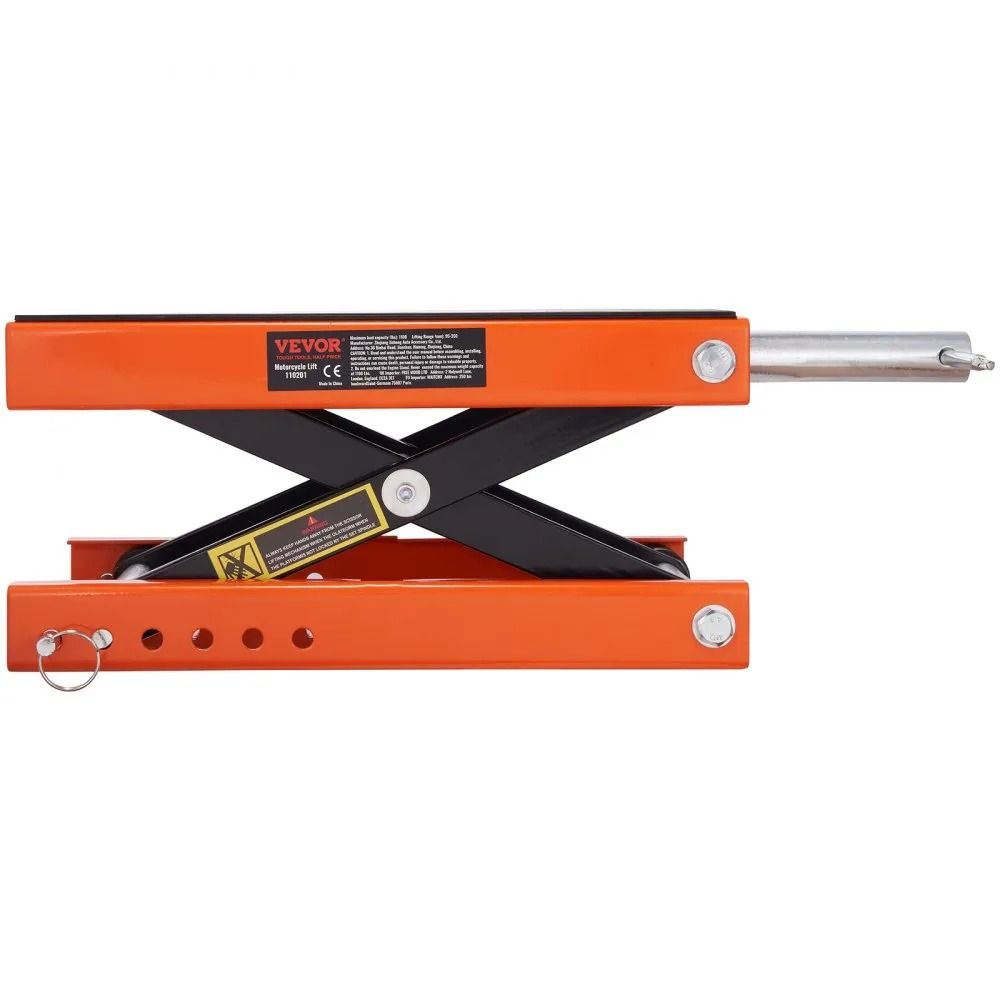 Motorcycle Lift Steel Scissor Jack Wide Deck Center Hoist Crank Stand For Street Bikes Cruiser Bike 8