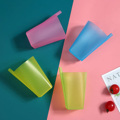 Children Infant Sip Cup, Water Bottle With Built In Straw, Food-Grade Plastic Integrated Straw Cup Kids
