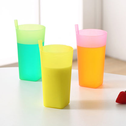 Children Infant Sip Cup Water Bottle With Built In Straw FoodGrade Plastic Integrated Straw Cup Kid 1