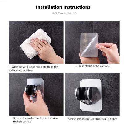 Punch Free Household Adjustable Shower Universal Showerhead Holder Wall Mounted Self Adhesive Bathr 2