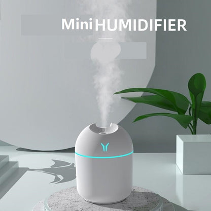 USB Mini Air Humidifier, Ultrasonic Mist Maker Diffuser, Aroma Essential Oil Diffuser for Home Car, LED Color Lamp Mute
